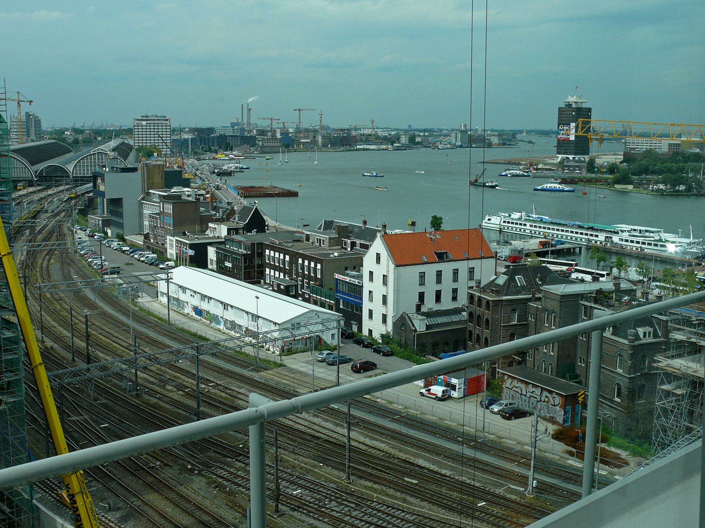 Amsterdam skyline and waterfront along the River IJ