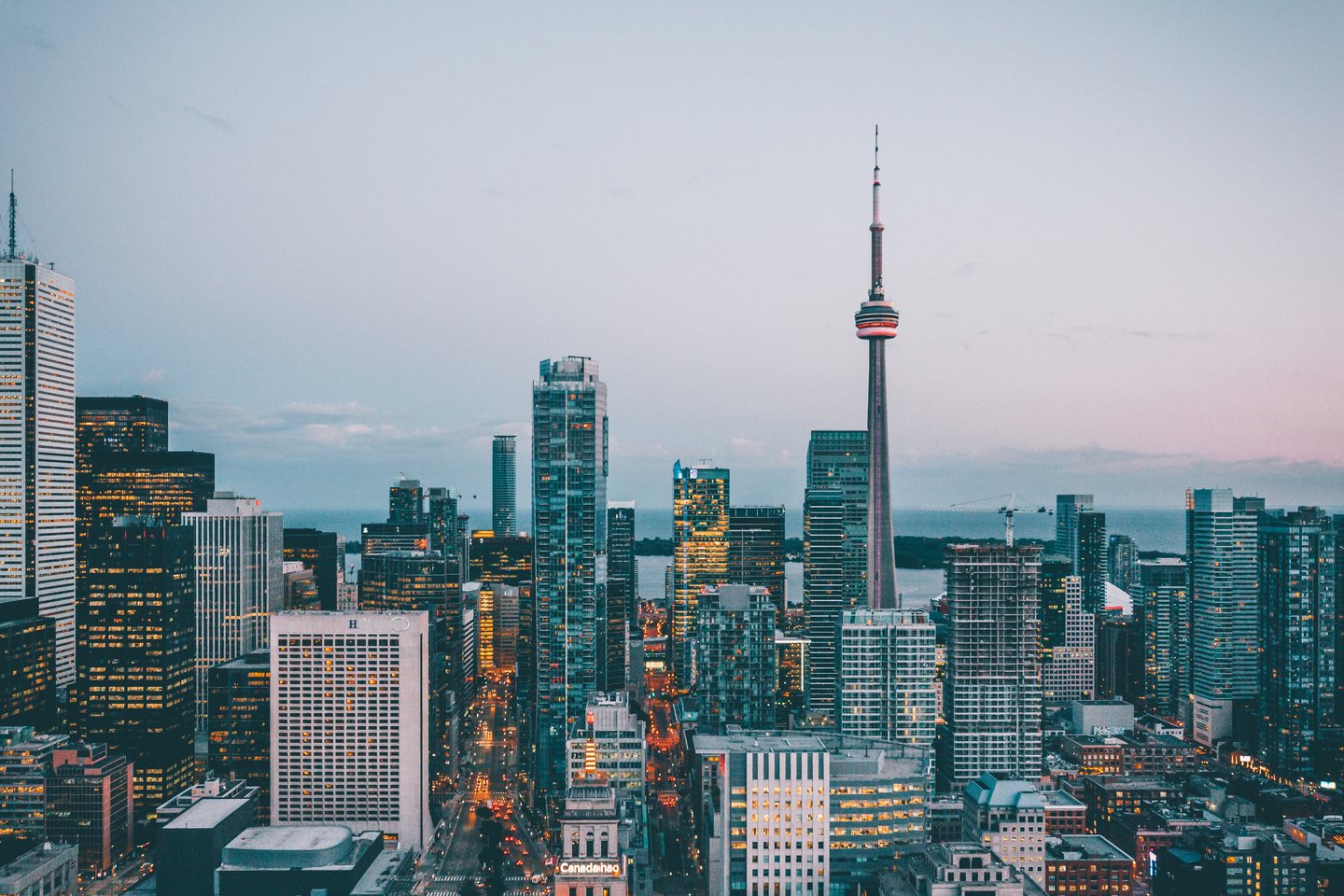 Toronto skyline at dusk